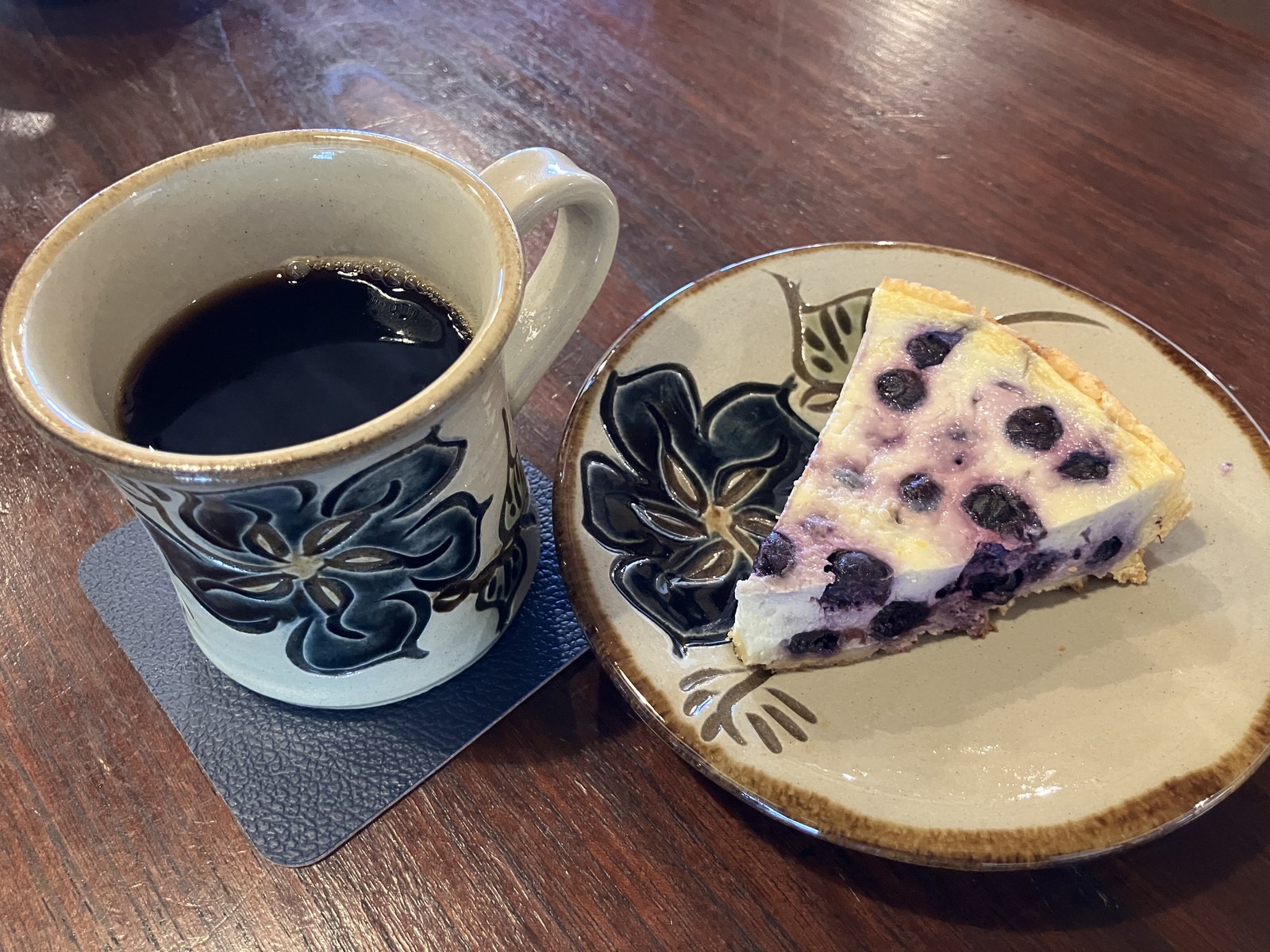 珈琲とブルーベリータルト